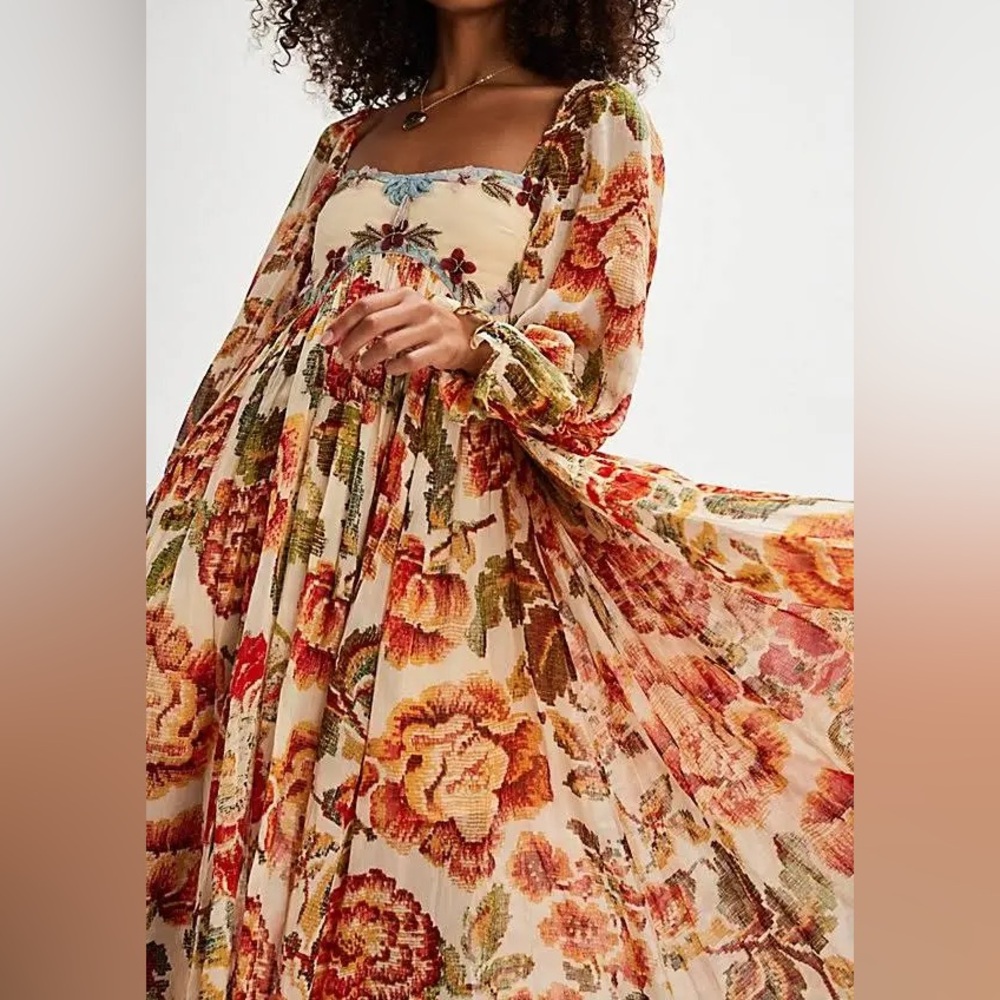 NWT Free People Timeless Tapestry Dress - Picture 2 of 10